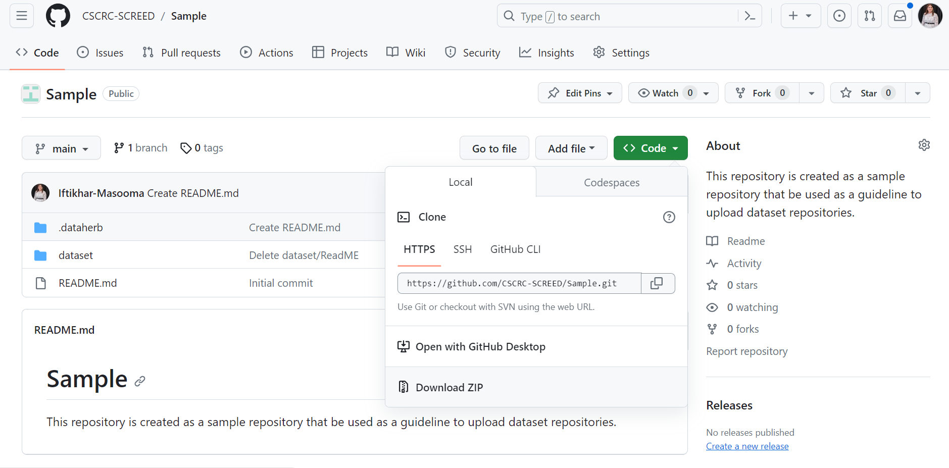 How to download GitHub Sample repository